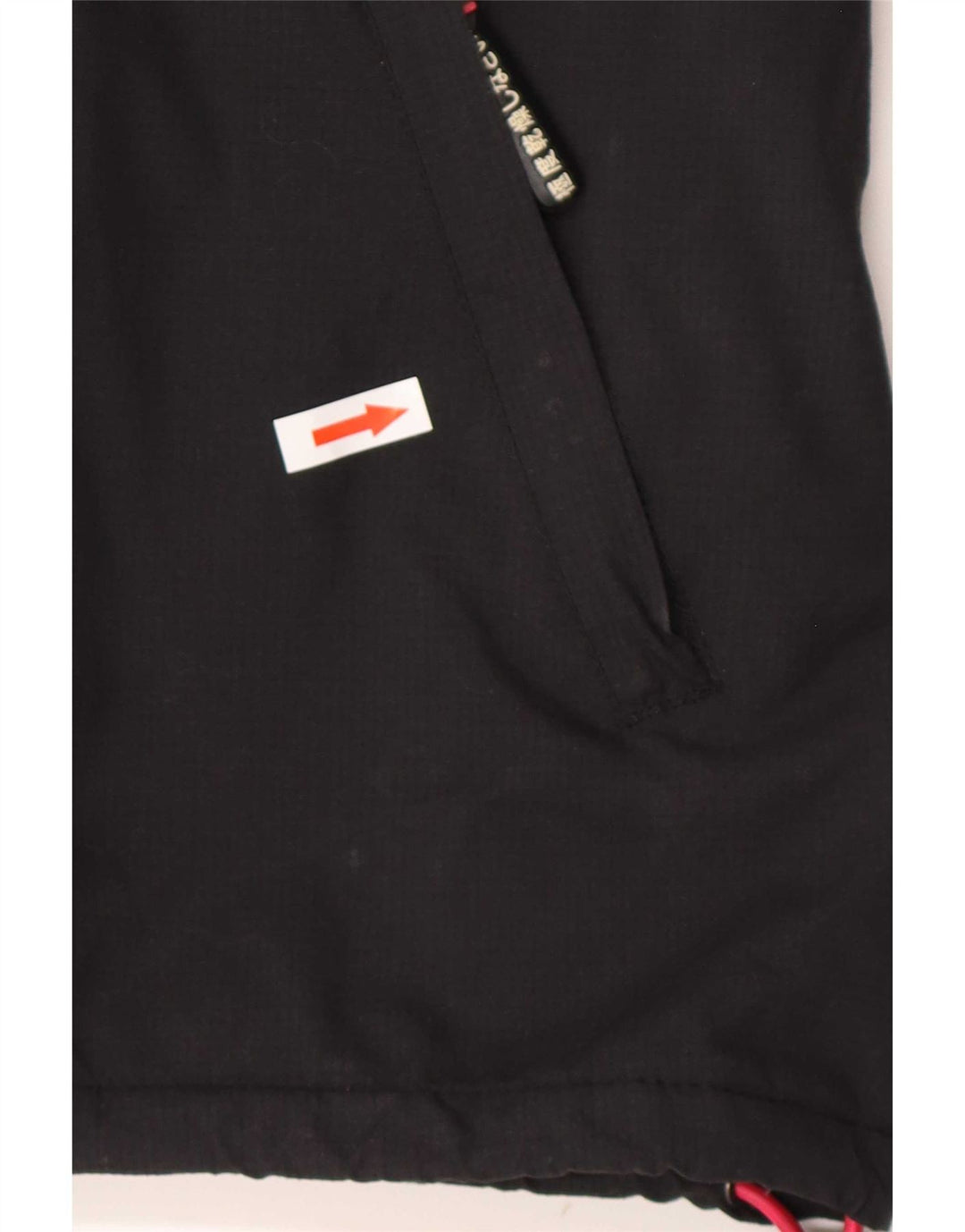 Superdry Damen Windcheater Kapuzen-Windjacke UK 14 Medium Schwarz