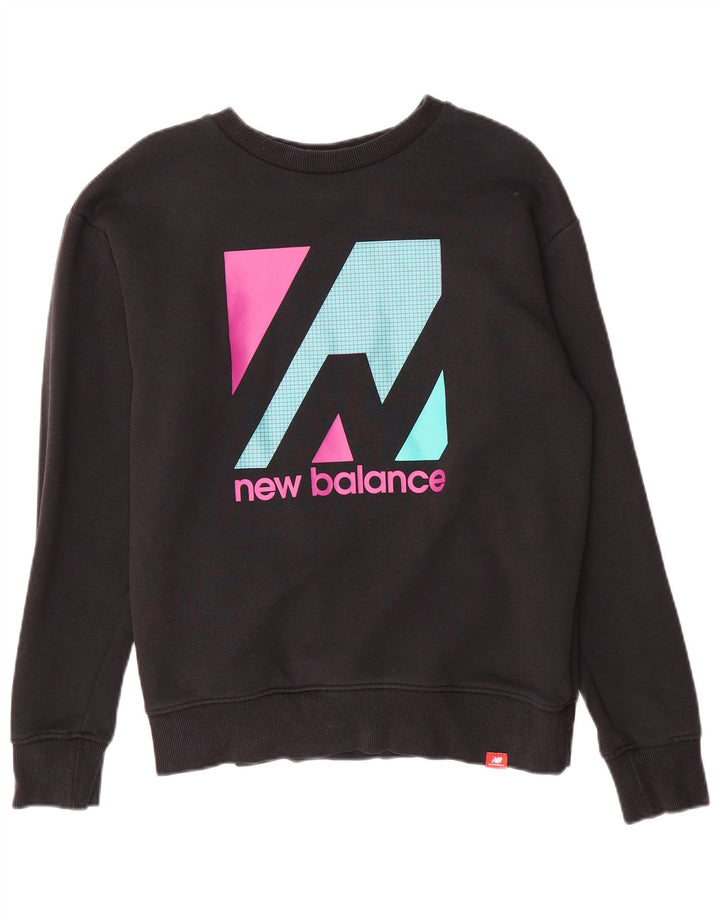 NEW BALANCE Damen-Sweatshirt mit Grafik-Übergröße, Gr. 10, Größe S, Schwarz