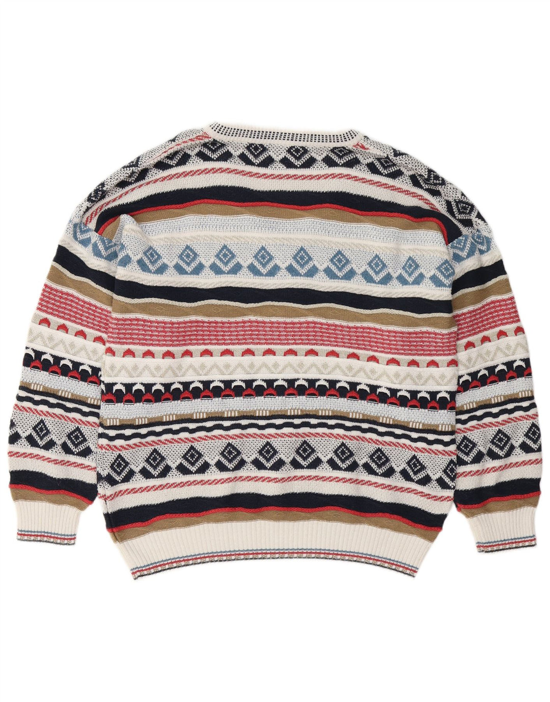 VINTAGE Herren Pullover mit V-Ausschnitt IT 48 Medium Mehrfarbig Fair Isle