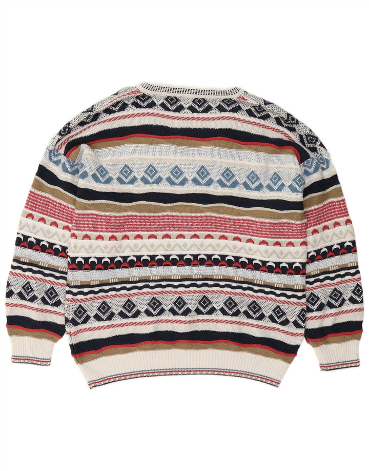 VINTAGE Herren Pullover mit V-Ausschnitt IT 48 Medium Mehrfarbig Fair Isle