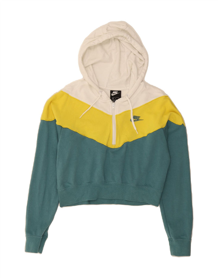 NIKE Womens Oversized Hoodie Jumper UK 14 Medium Multicoloured Colourblock Vintage Nike and Second-Hand Nike from Messina Hembry 