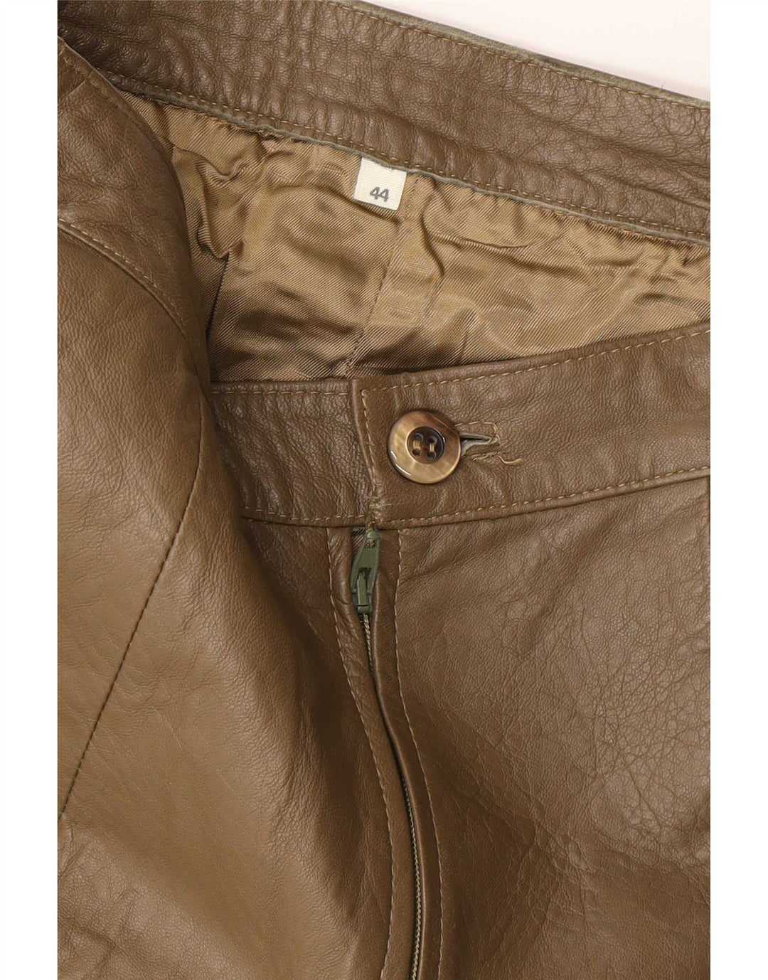Vintage Damen Lederrock IT 44 Medium W28 Khaki