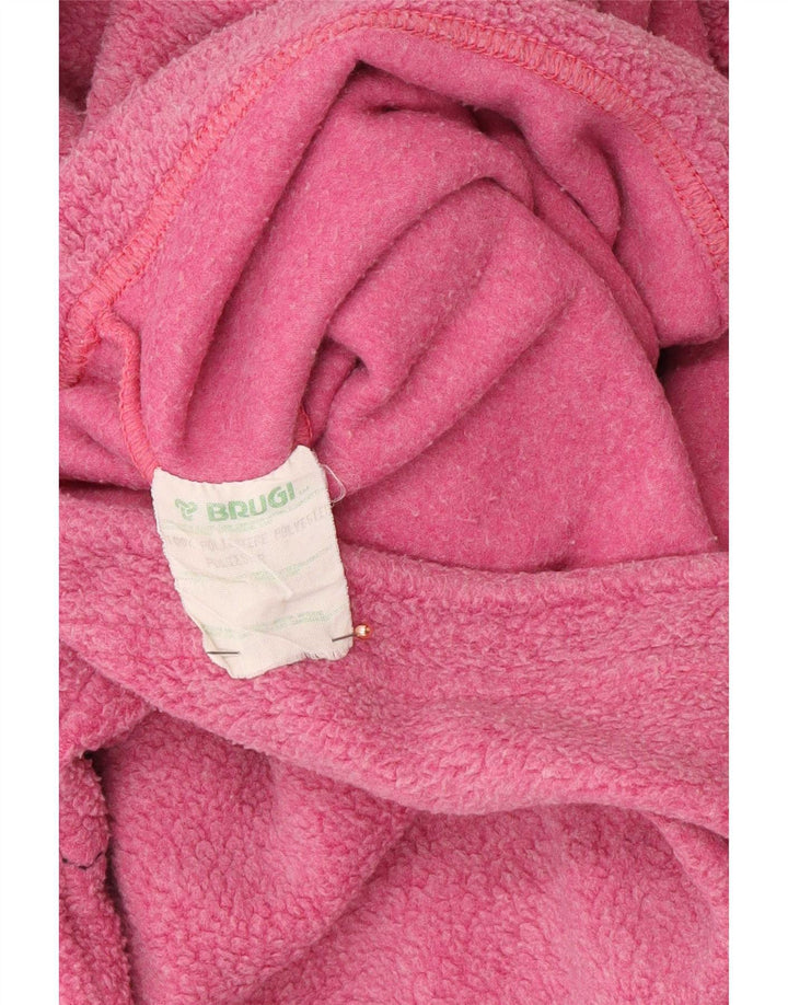 Brugi Herren-Fleecepullover mit grafischem Reißverschluss und Halsausschnitt, klein, rosa, Polyester