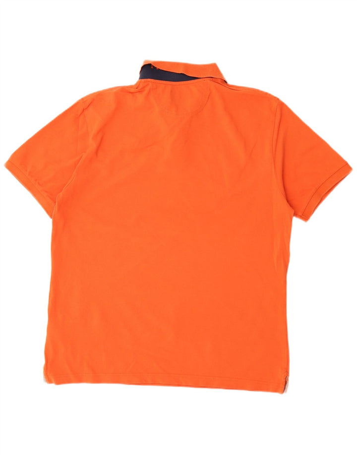 Hackett Herren-Poloshirt mit schmaler Passform, große orangefarbene Baumwolle