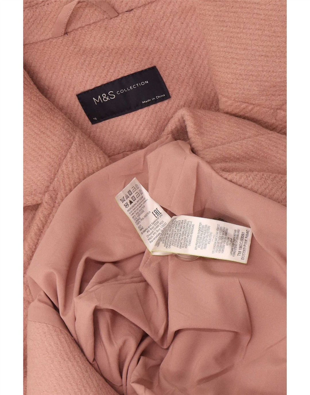 Marks & Spencer Damen Übergroßer Zweireihermantel UK 10 Small Pink