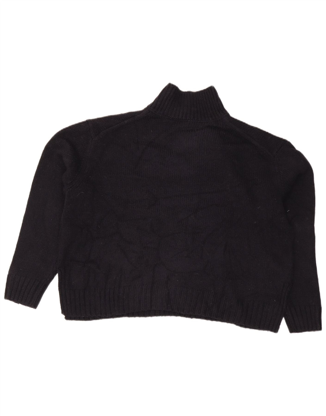 Zara Damen Crop Oversized Rollkragenpullover Pullover UK 16 Large Marineblau