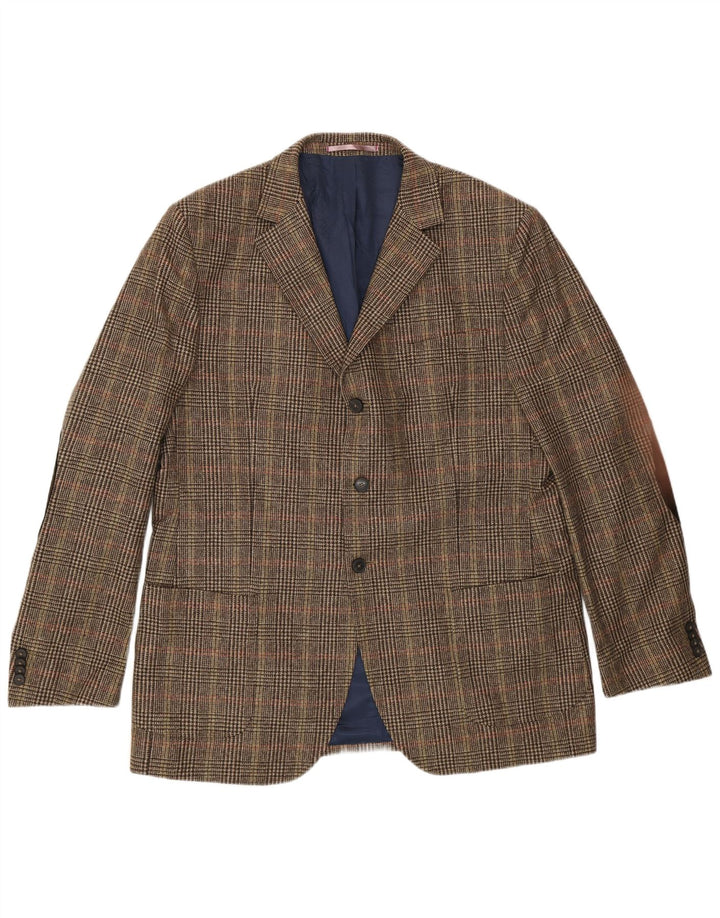 Gant Herren-Blazer mit 3 Knöpfen, UK 44, 2XL, brauner Hahnentrittmuster