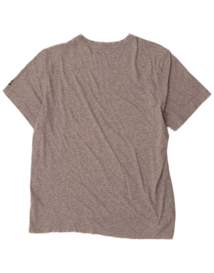Reebok Herren Graphic T-Shirt Top Large Grau Baumwolle