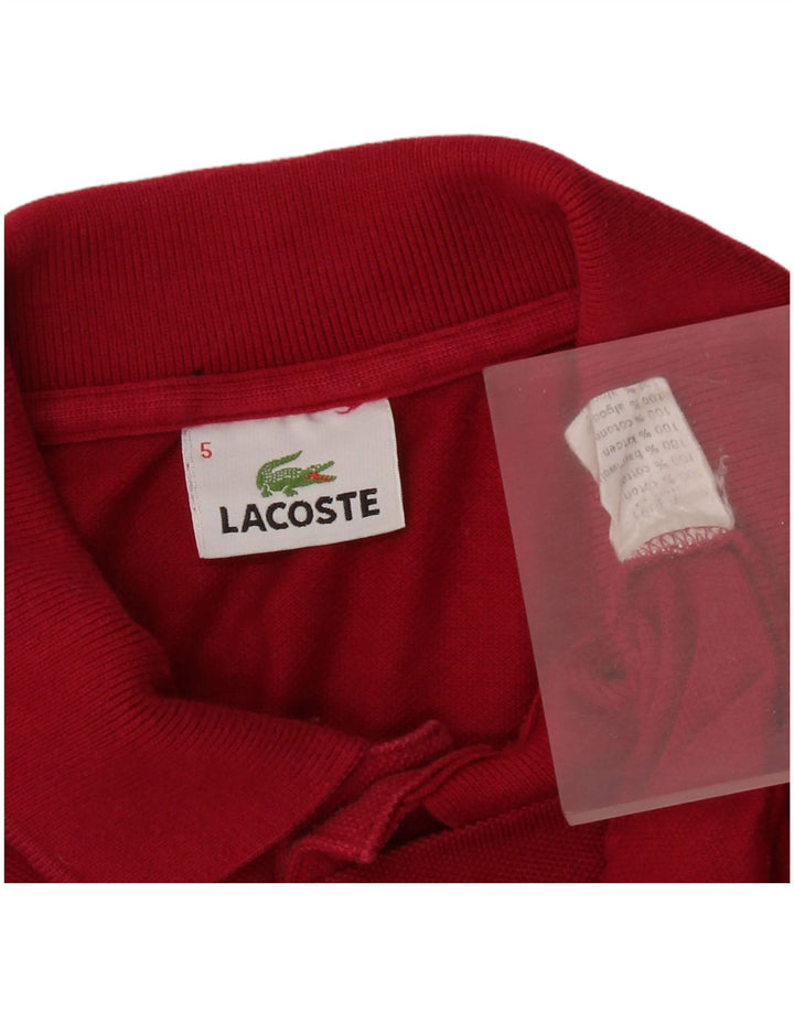 LACOSTE Herren-Poloshirt, Größe 5, große rote Baumwolle