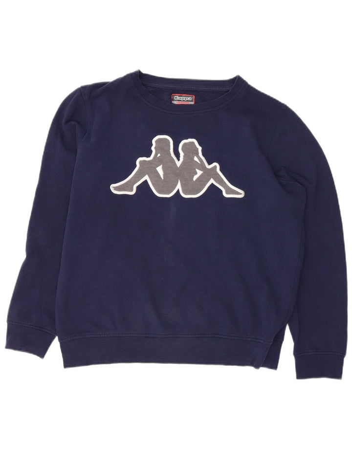 Kappa Womens Graphic Oversized Sweatshirt Pullover UK 14 Mittel Marineblau