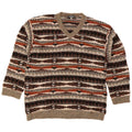 Alcatraz Herren-Pullover mit V-Ausschnitt, XL, mehrfarbige geometrische Wolle