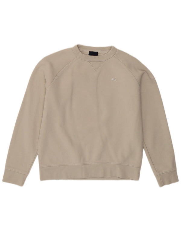 Kappa Damen Sweatshirt Pullover UK 10 Small Beige Baumwolle