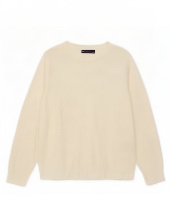 Marks & Spencer Damen-Pullover mit U-Boot-Ausschnitt, Größe S, Beige, Acryl