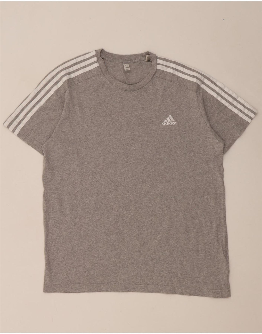 Adidas Herren T-Shirt Top Large Grau meliert Baumwolle