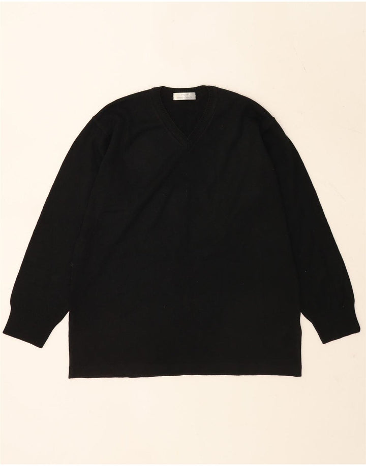 Marks & Spencer Jungen-Pullover mit V-Ausschnitt, 13–14 Jahre, schwarzes Acryl