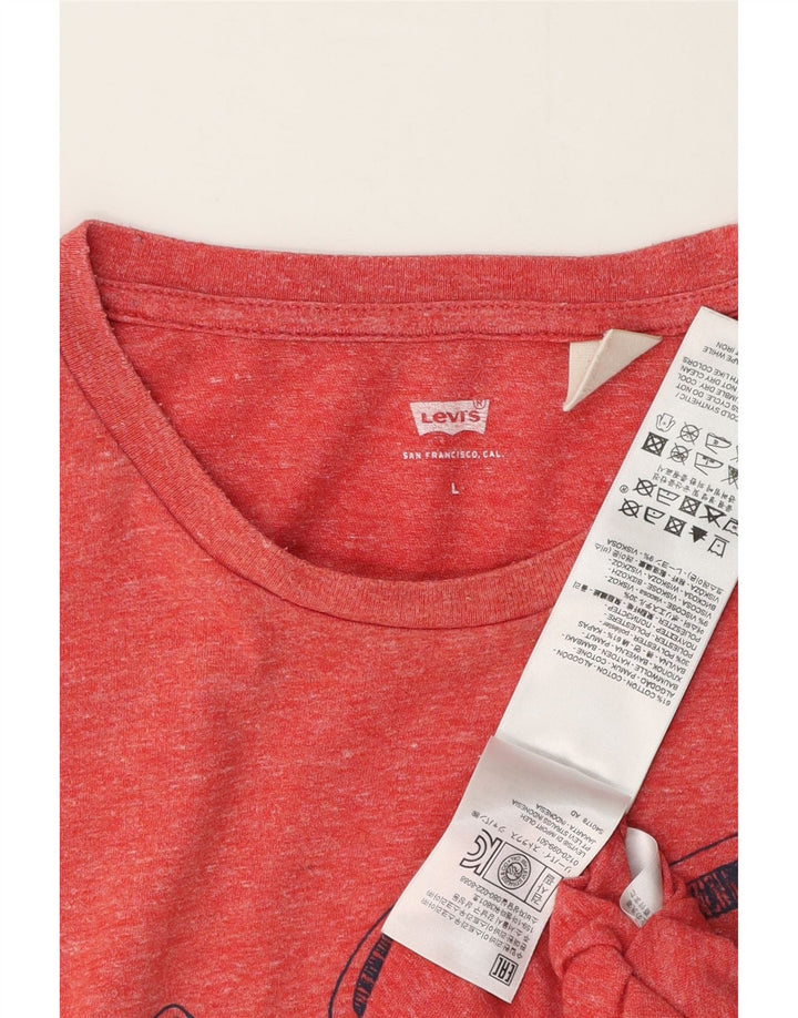 Levi's Herren-T-Shirt mit Grafik, groß, rot gesprenkelte Baumwolle