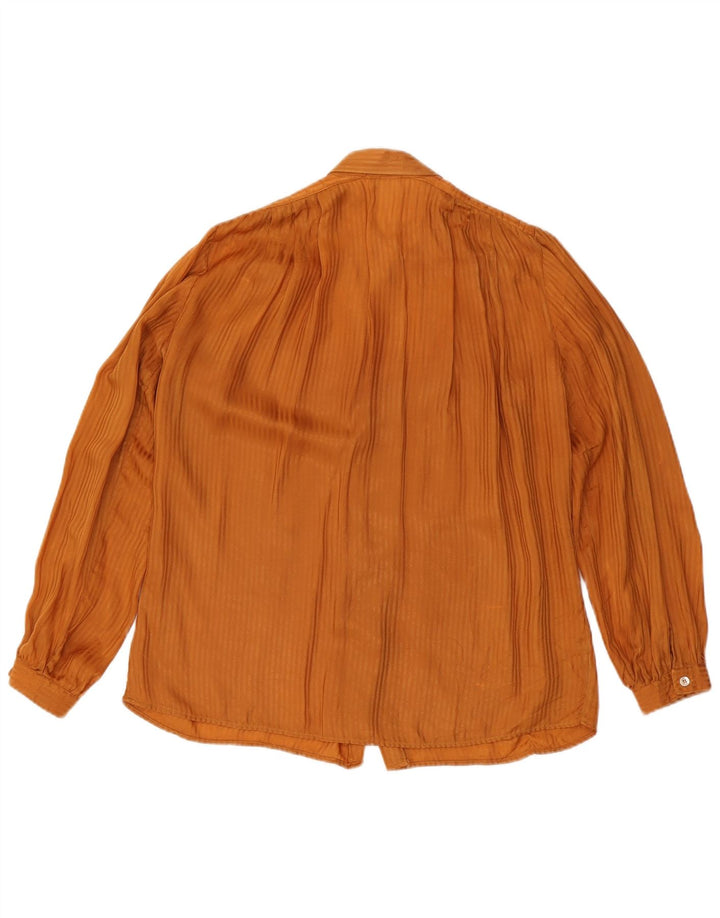 Vintage Damen Hemdbluse IT 46 Groß Orange gestreift