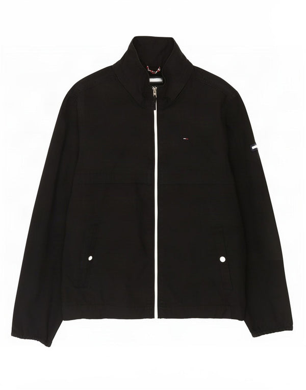 Tommy Hilfiger Herren Bomberjacke UK 40 Große schwarze Baumwolle