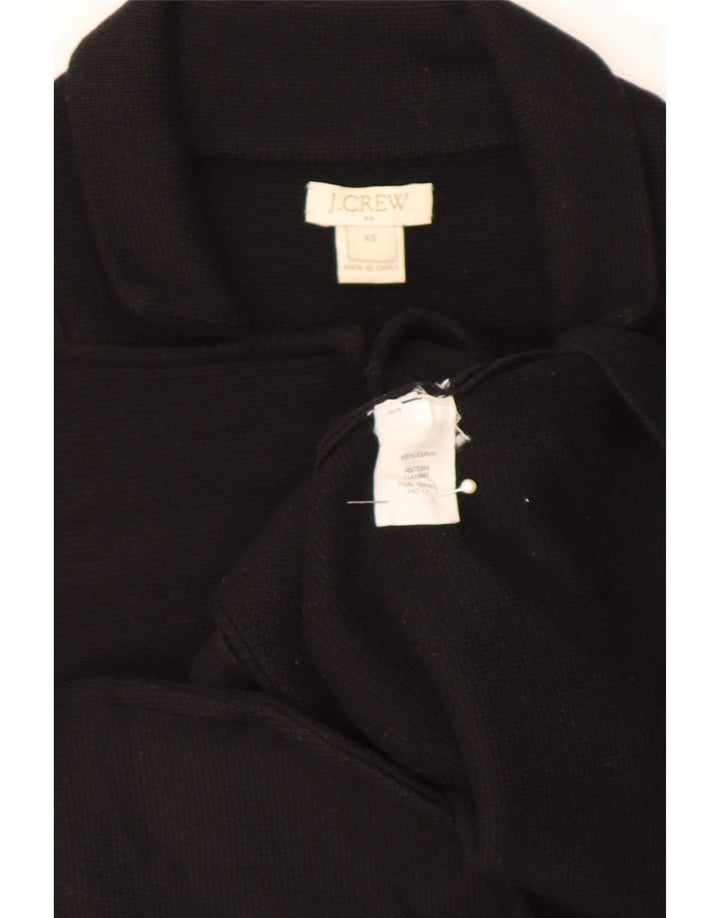 J. Crew Damen 2-Knopf-Strickblazerjacke UK 6 XS Schwarze Baumwolle