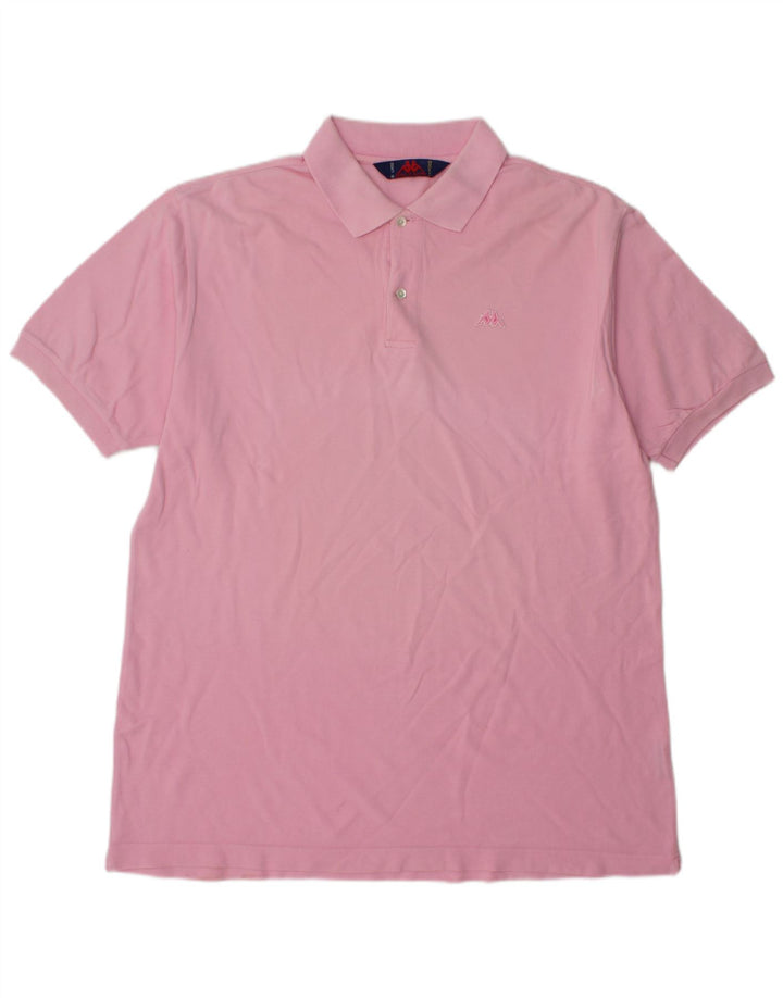 Kappa Herren-Poloshirt, groß, rosa Baumwolle