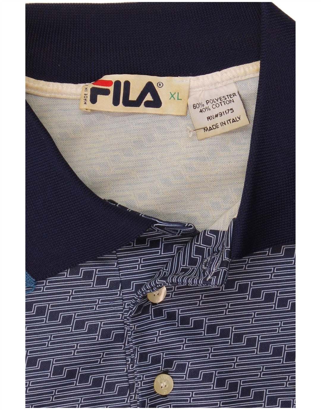 Fila Herren Poloshirt XL Marineblau gestreift Polyester