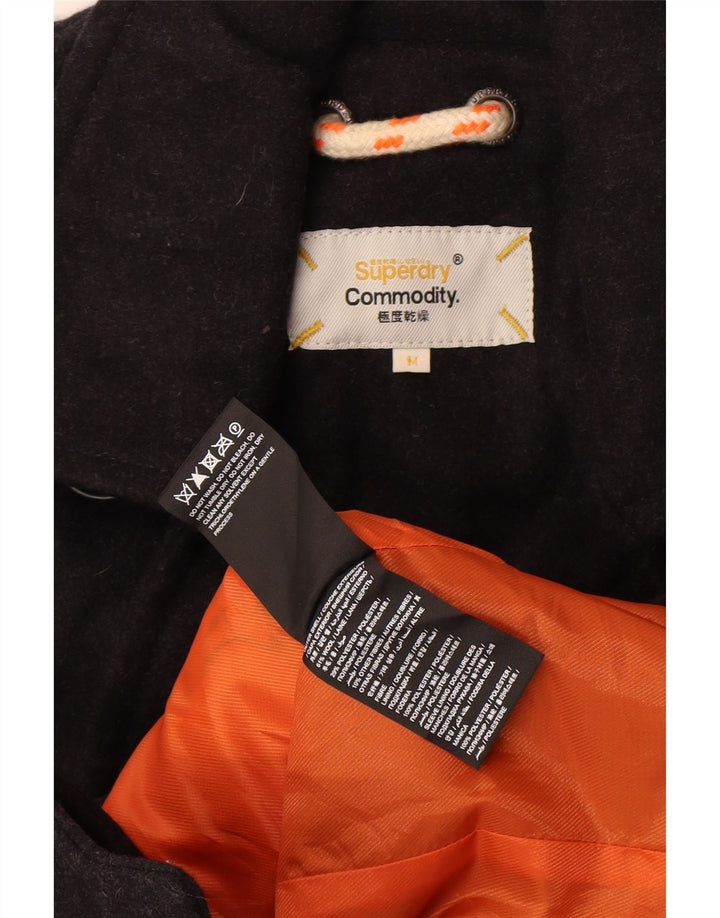 Superdry Herren Commodity Pea Coat UK 38 Mittelschwarze Wolle