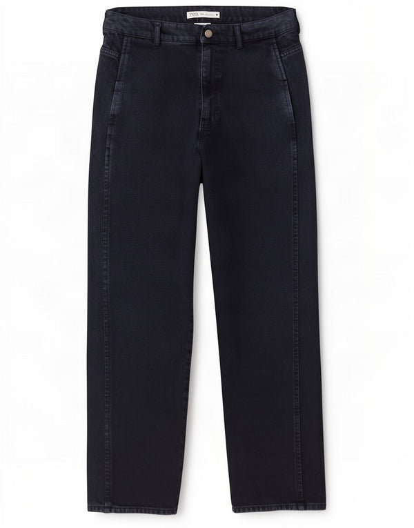 Zara Damen Tapered Jeans EU 38 Small W28 L30 Marineblau