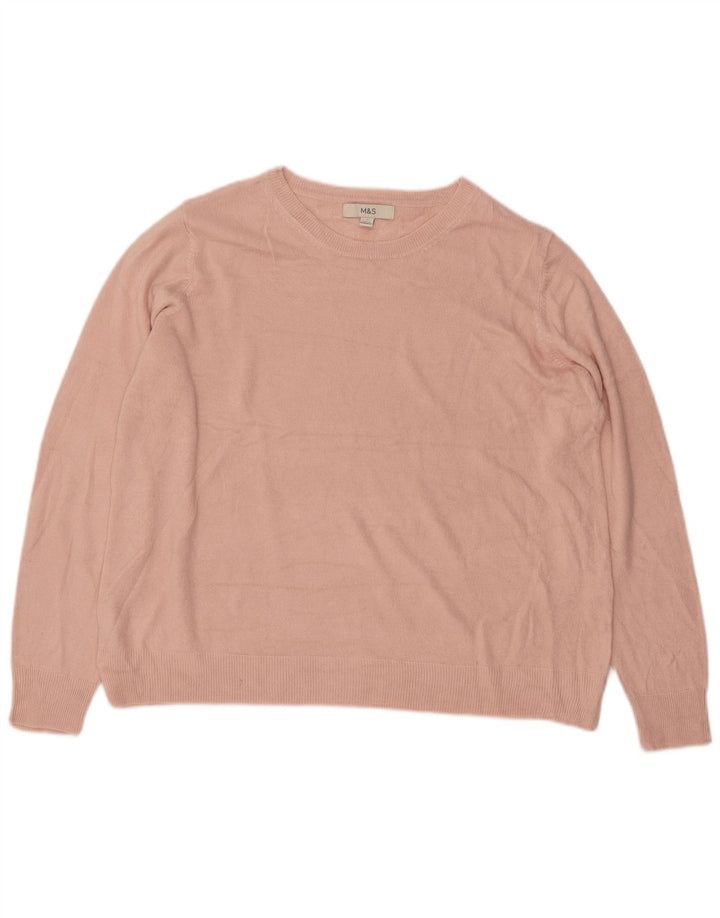 MARKS & SPENCER Damen-Pullover, übergroß, Rundhalsausschnitt, Gr. 18, XL, Rosa