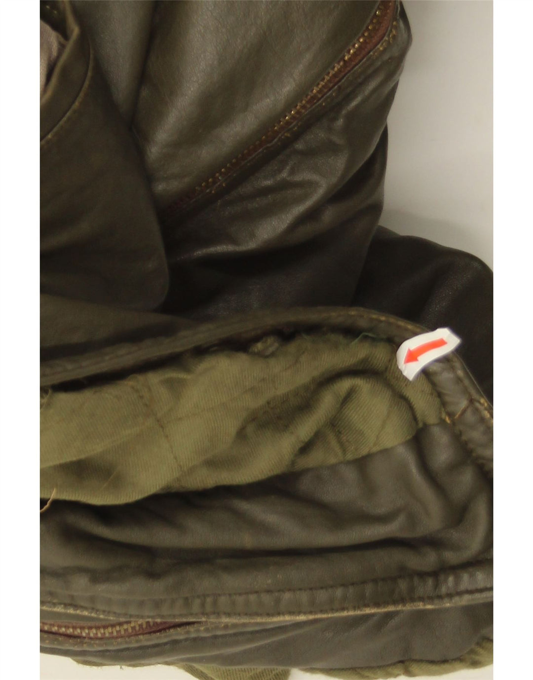 Vintage Herren Lederjacke IT 50 großes Khaki-Leder