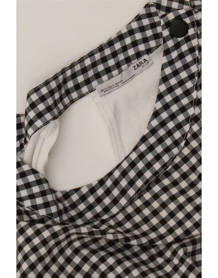 Zara Damen-Blusenoberteil in Übergröße, Gr. 10, Größe S, Schwarz, Gingham