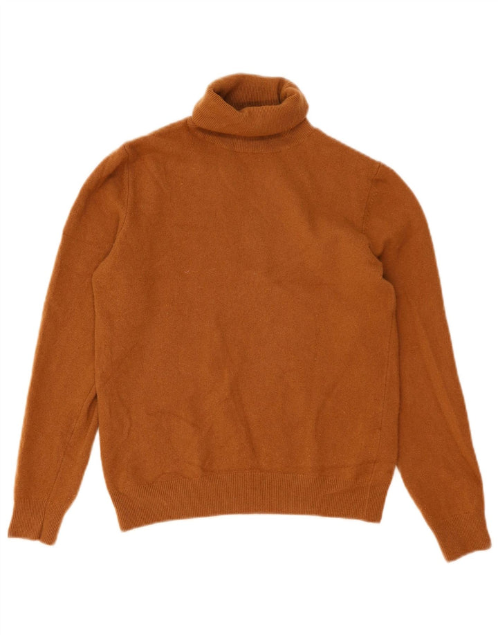 Benetton Damen Crop Rollkragenpullover Pullover UK 12 Mittelbraun