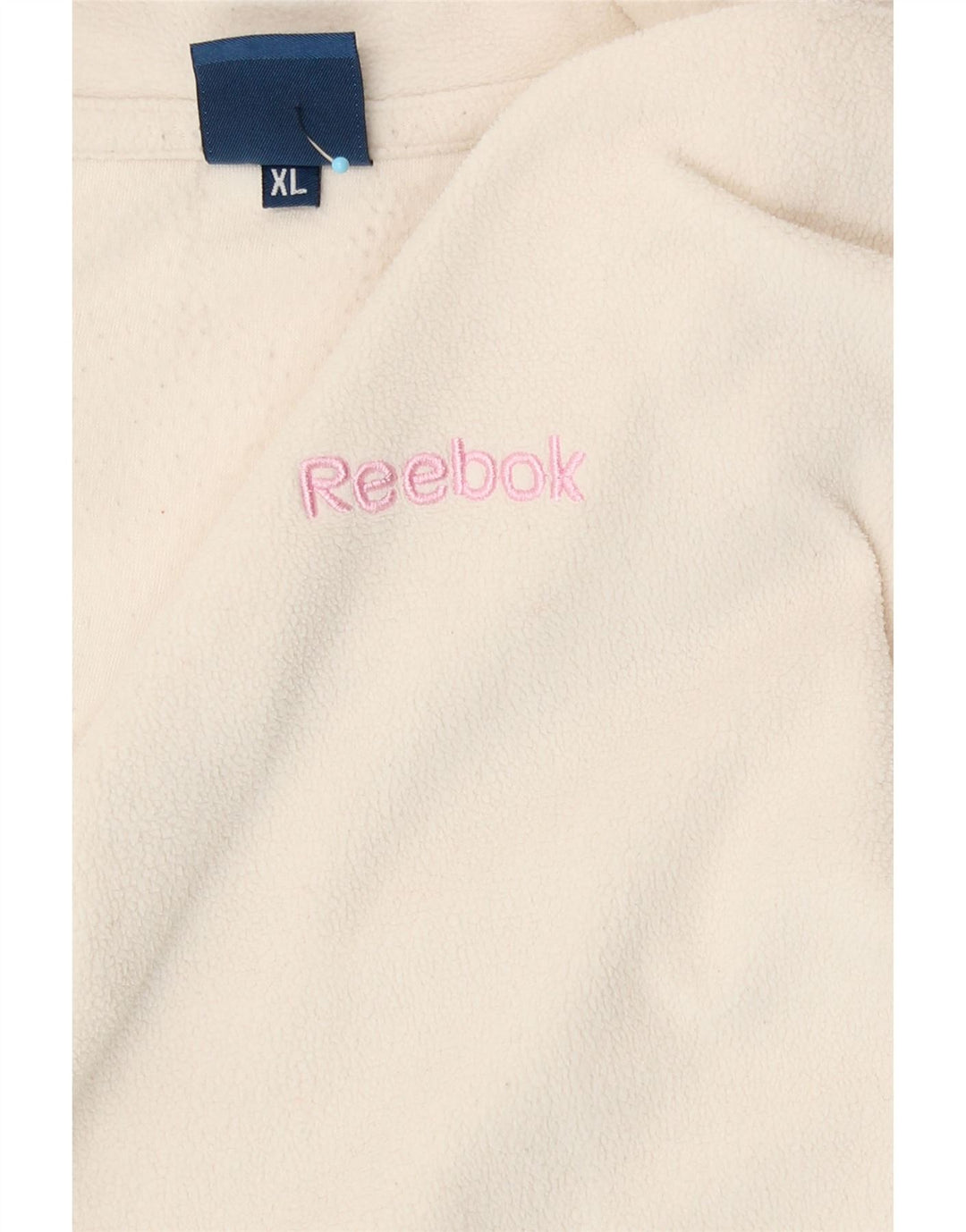 Reebok Damen-Fleecepullover mit Reißverschluss, UK 18, XL, Weiß, Polyester
