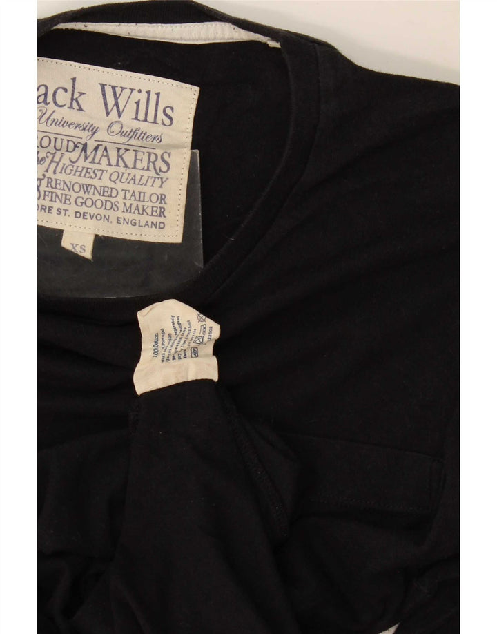 Jack Wills Herren-Top, langärmelig, XS, schwarze Baumwolle