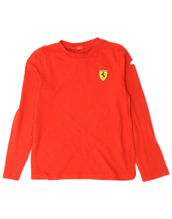 Puma Jungen Ferrari Graphic Top Langarm 11–12 Jahre rote Baumwolle