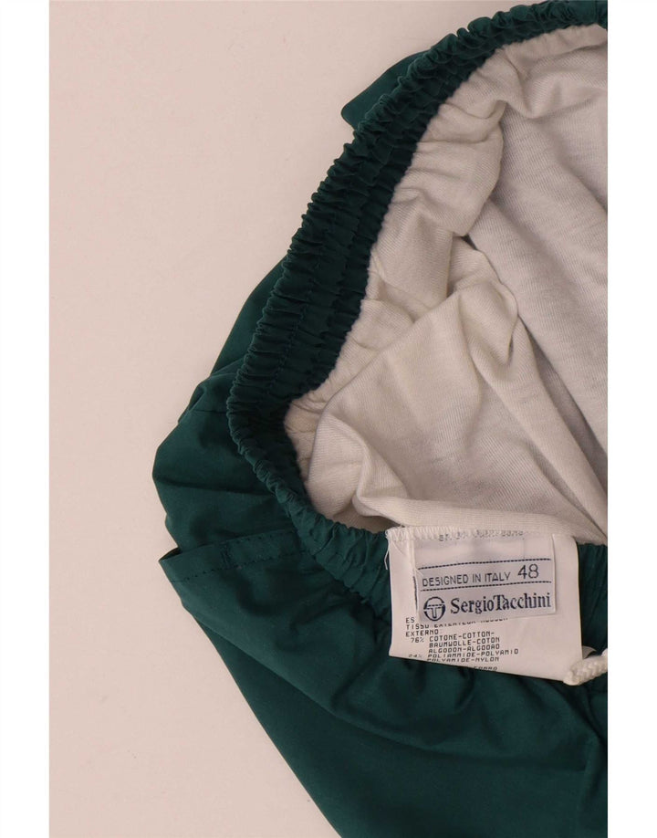 Sergio Tacchini Herren Trainingshose Jogger IT 48 Mittelgrüne Baumwolle