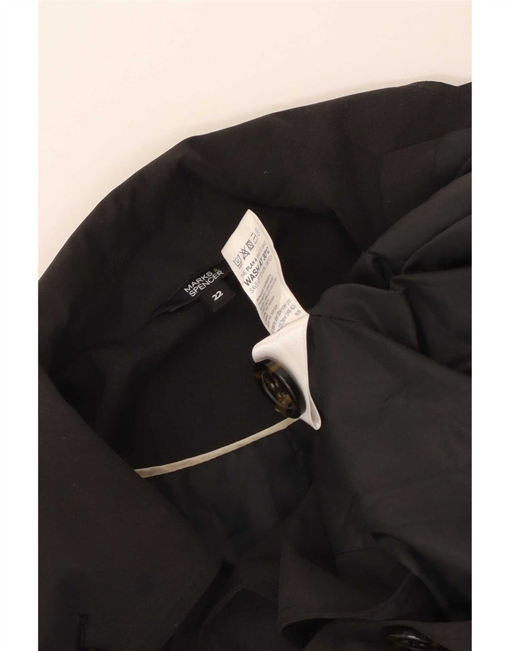 Marks & Spencer Damen Trenchcoat UK 22 3XL Schwarz Polyester