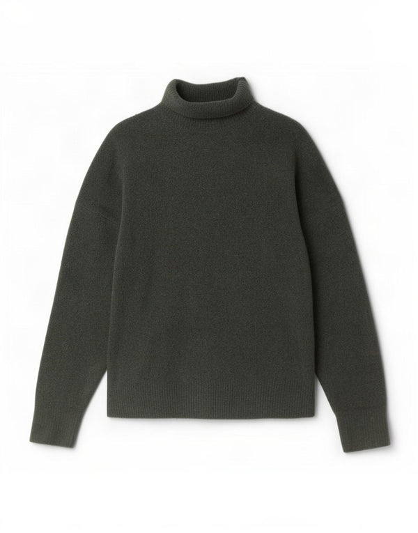 Rollkragenpullover für Damen von Zara, Gr. 40, Größe L, grün, Acryl
