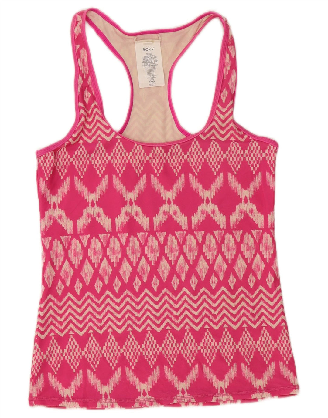 ROXY Damen Weste Top UK 12 Mittelrosa Ikat Polyamid