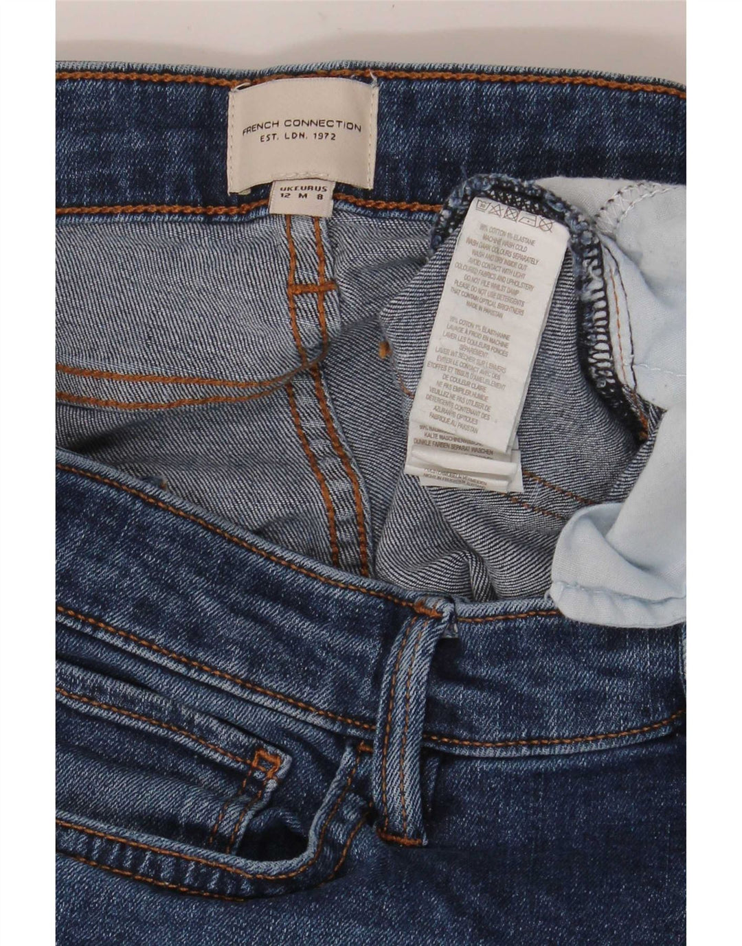 French Connection Damen Straight Jeans UK 12 Medium W32 L30 Blau