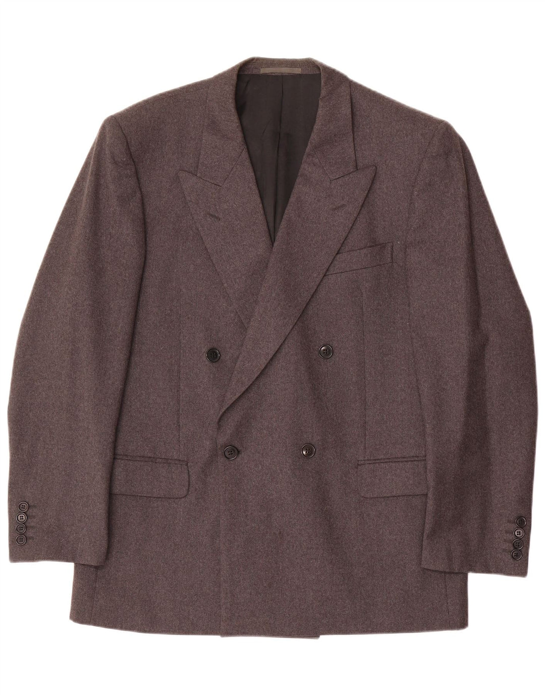Caesar Herren-Blazer, zweireihig, UK 38, mittelgraue Wolle