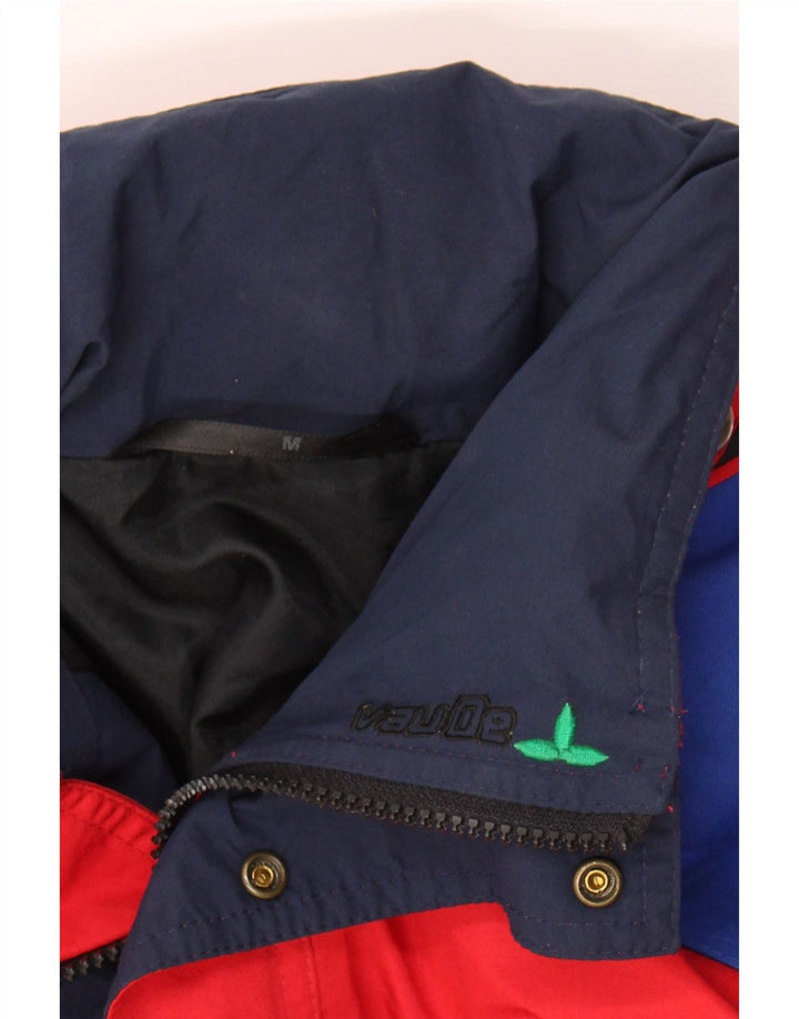 VAUDE Mens Windbreaker Jacket UK 38 Medium Red Colourblock Polyester Vintage Vaude and Second-Hand Vaude from Messina Hembry 