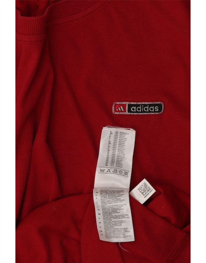 ADIDAS Mens T-Shirt Top Medium Red Cotton