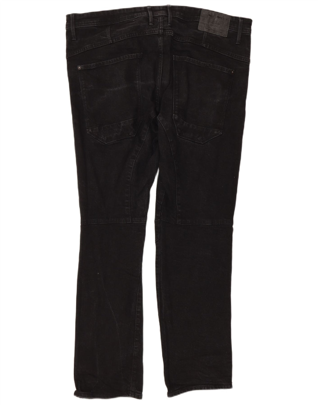 Jack & Jones Herren Straight Jeans W38 L32 Schwarze Baumwolle