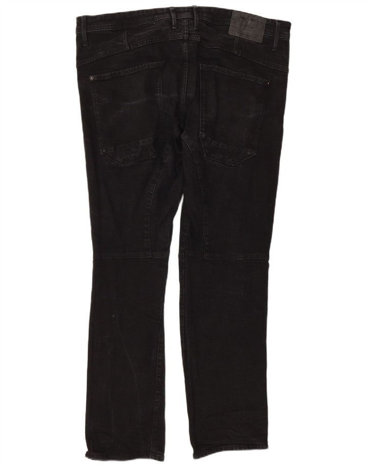 Jack & Jones Herren Straight Jeans W38 L32 Schwarze Baumwolle