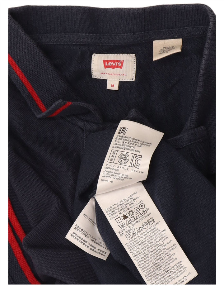 Levi's Herren-Poloshirt aus mittelblauer Baumwolle in Marineblau