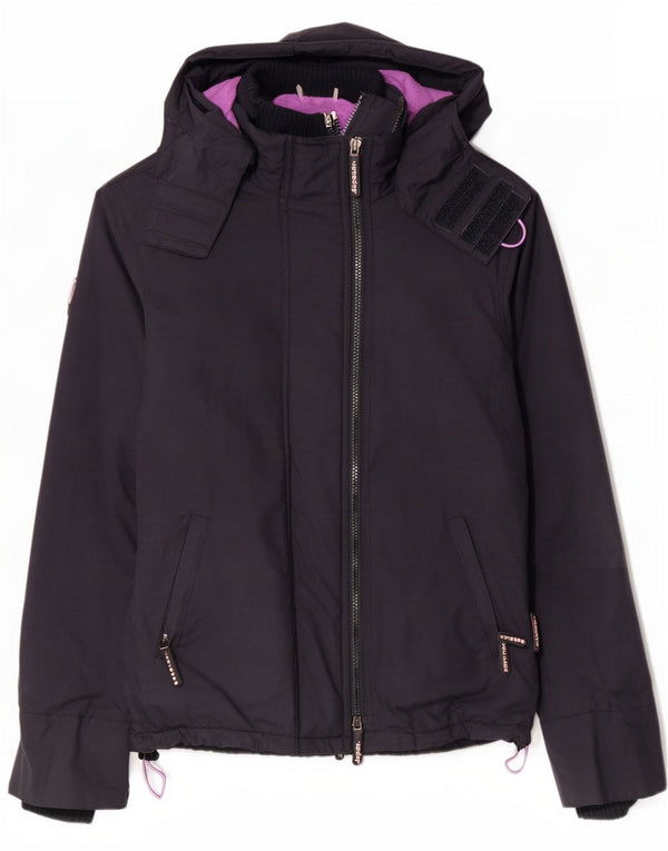Superdry Damen-Windbreakerjacke mit Kapuze, UK 14, mittleres Marineblau