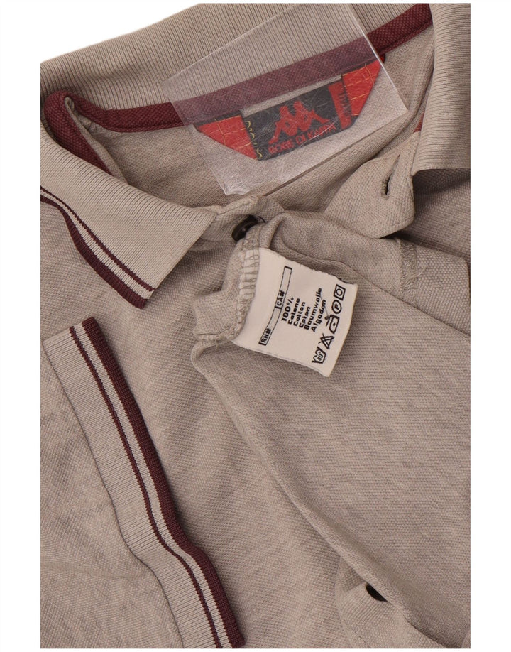 Kappa Herren-Poloshirt, klein, grau gefleckte Baumwolle
