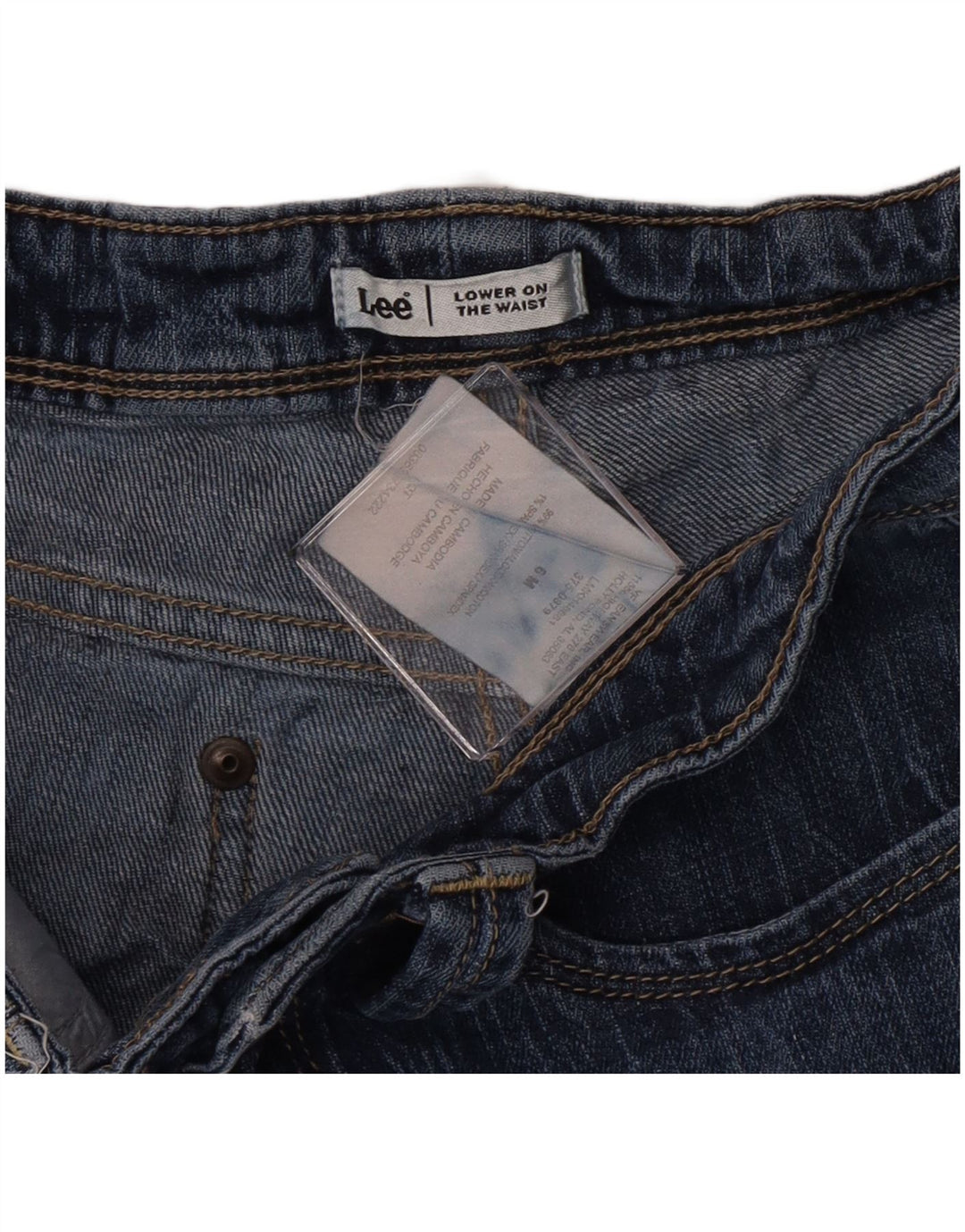 Lee Damen-Jeansshorts mit niedriger Taille, US 6, Mittel, W28, blaue Baumwolle