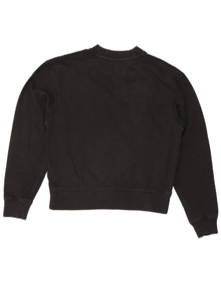 CALVIN KLEIN JEANS Damen Übergroßer Sweatshirt-Pullover UK 6 XS Schwarz