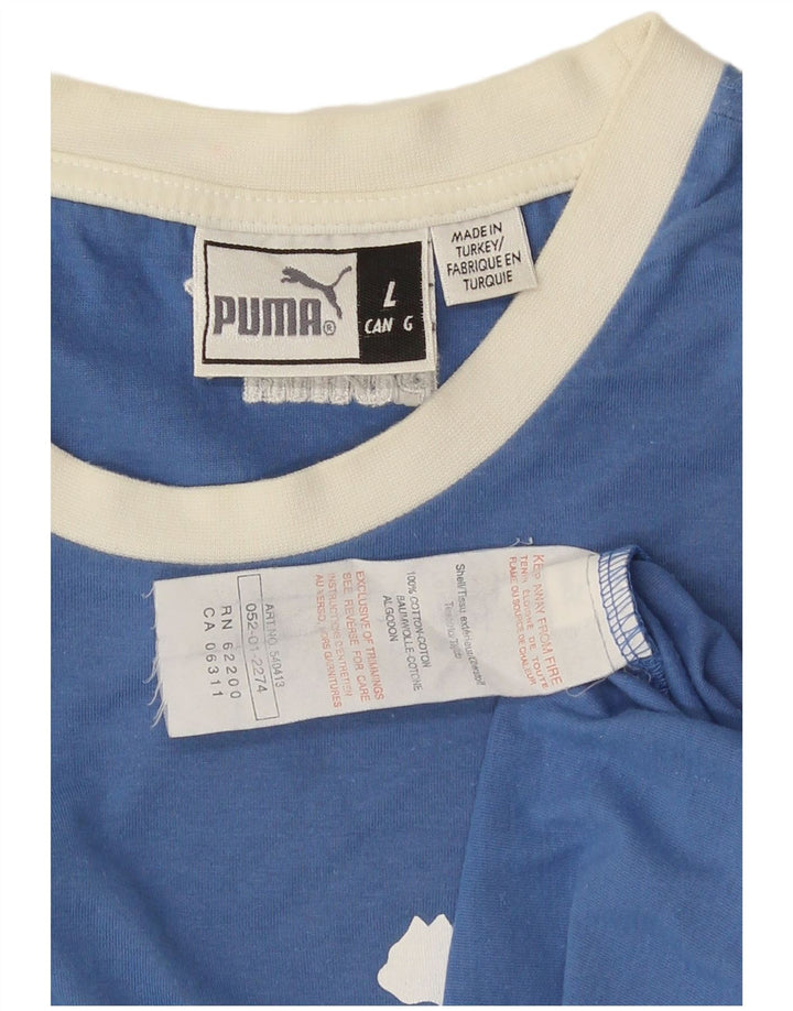 Puma Herren-T-Shirt mit Grafik, groß, aus blauer Baumwolle